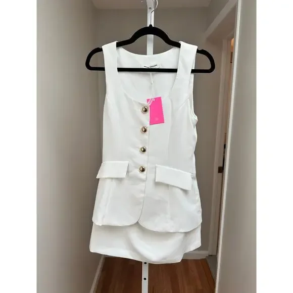 NEW NWT Amanda Uprichard Kya Romper White size Small - Picture 4 of 8